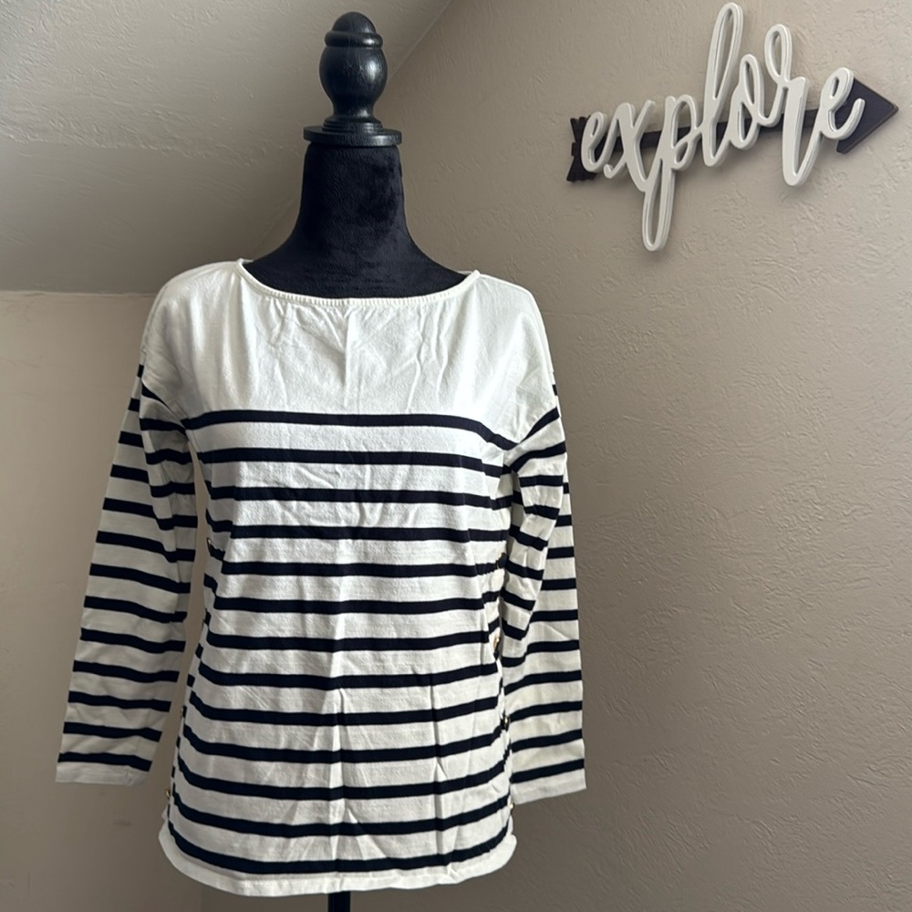 Sezane Women's Striped Black and White Top